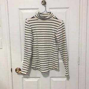 Black and white striped turtle neck